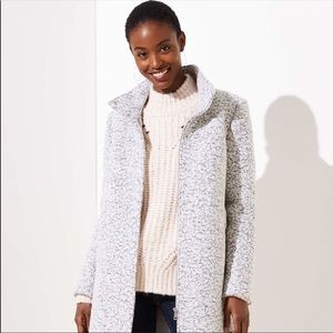 LOFT Marled Funnel Neck Coat - NEW